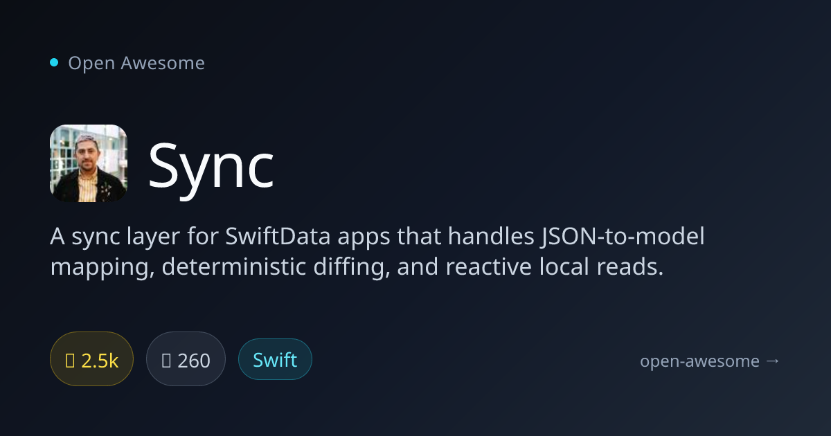 Sync — SwiftData JSON Sync Layer | Open Awesome