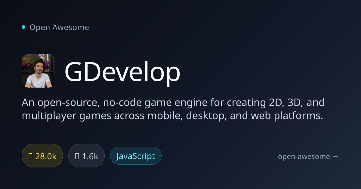 GDevelop — No-Code Game Engine | Open Awesome