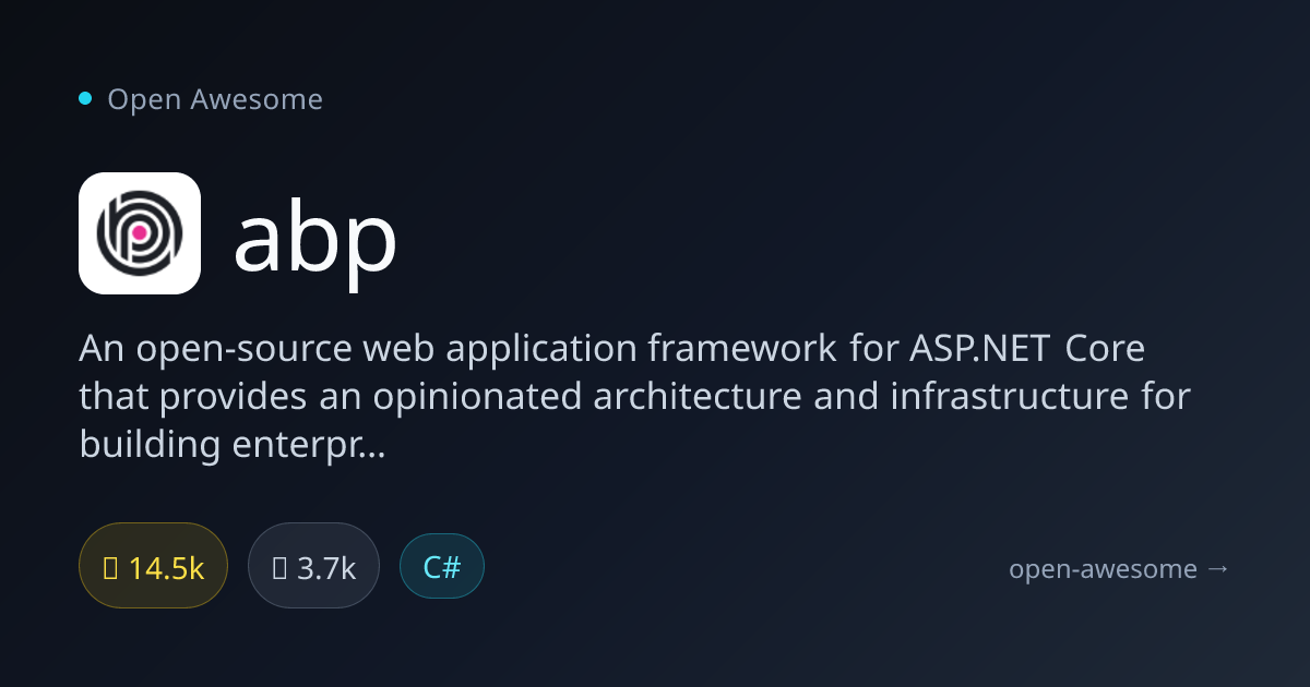 abp — ASP.NET Core Web Framework | Open Awesome