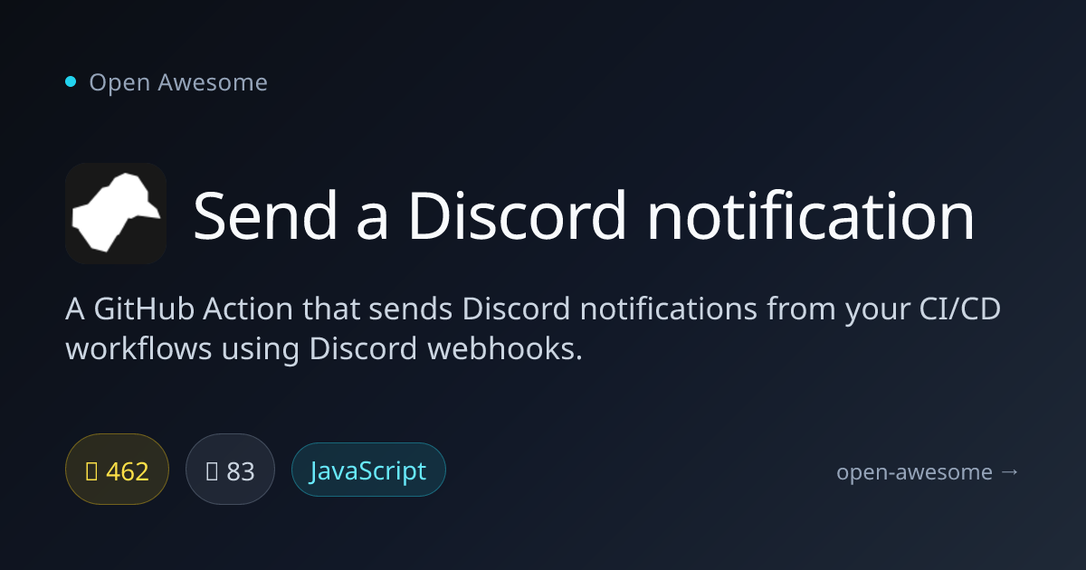 Send a Discord notification — GitHub Action for Discord Notifications ...