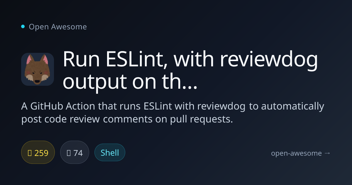 Run ESLint, with reviewdog output on the PR — ESLint GitHub Action ...