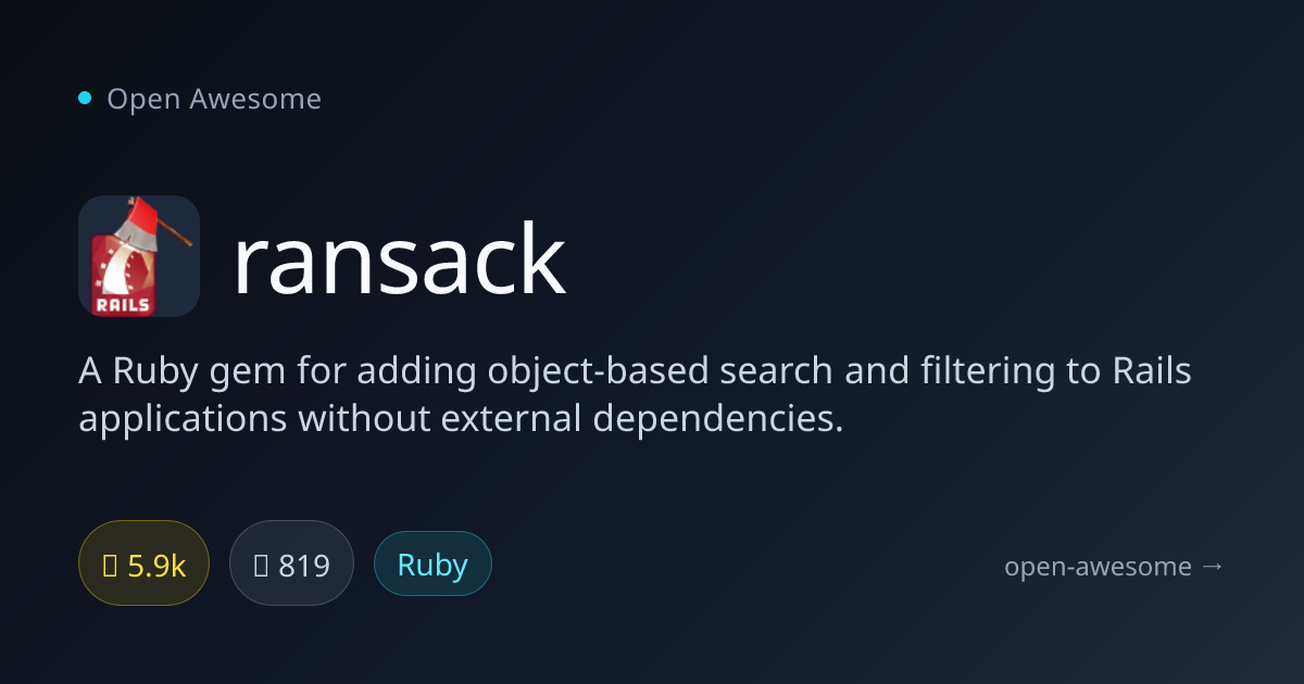 ransack — Object-Based Rails Search Gem | Open Awesome