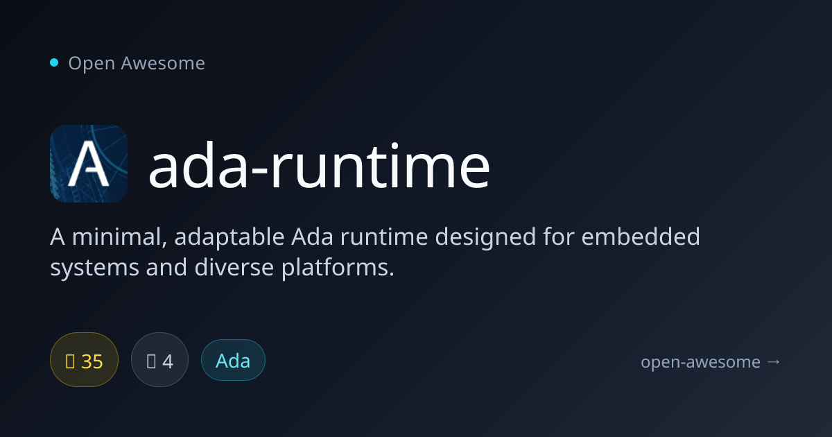 ada-runtime — Minimal Ada Runtime for Embedded | Open Awesome