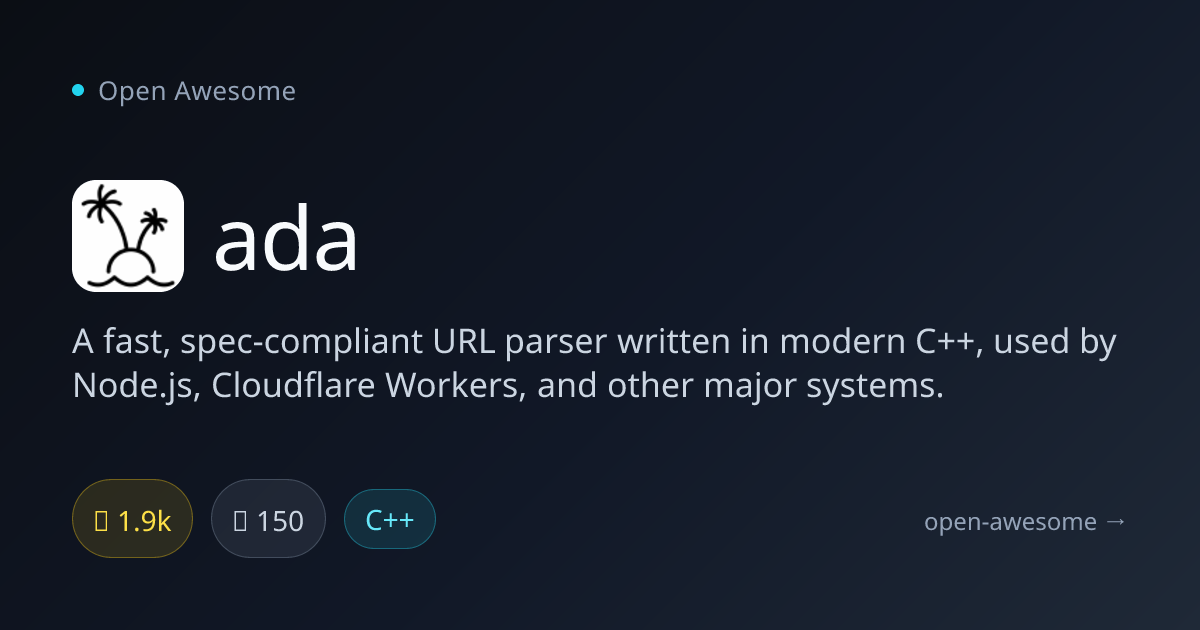 ada — Fast URL Parser for Node.js | Open Awesome