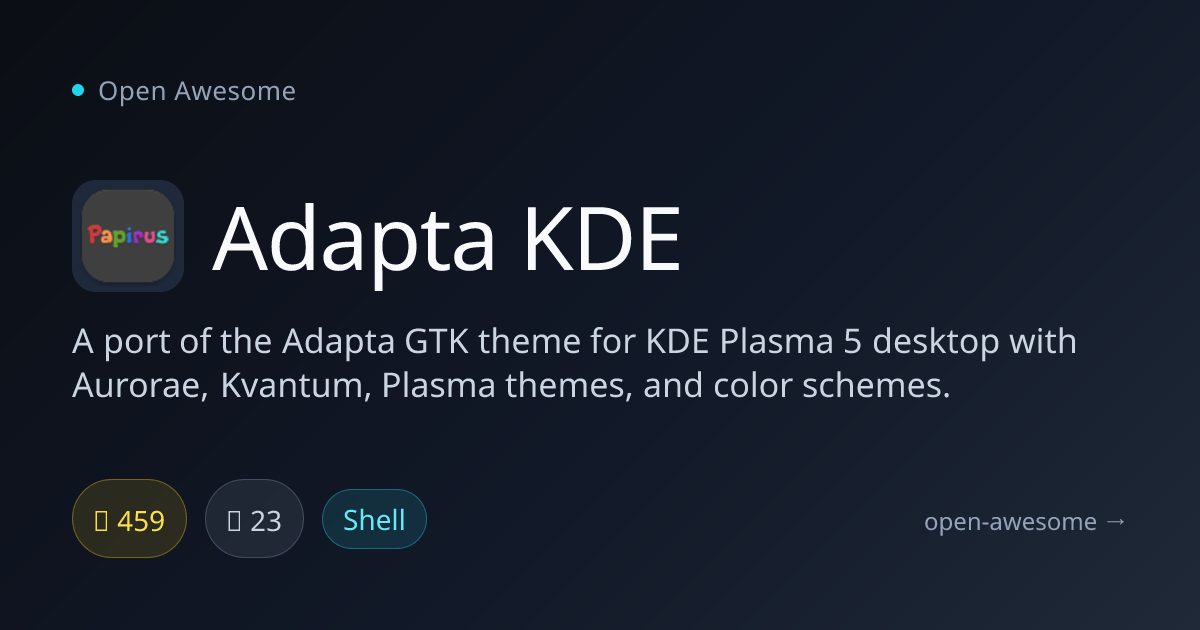 Adapta KDE — Adapta GTK Theme for KDE | Open Awesome