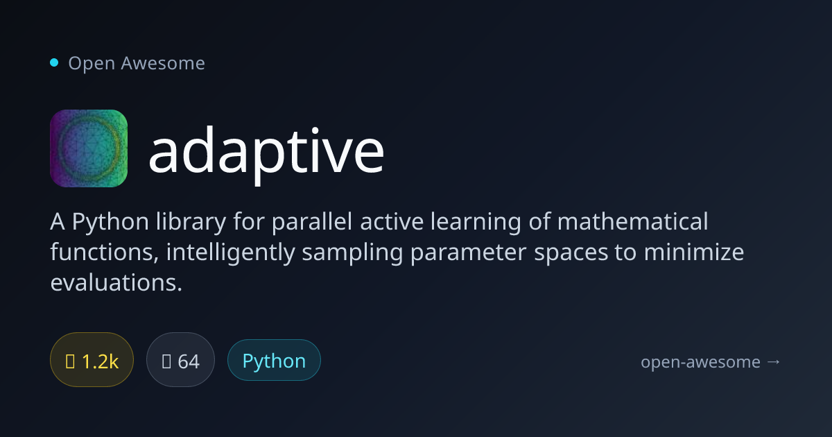 adaptive — Python Parallel Active Learning | Open Awesome