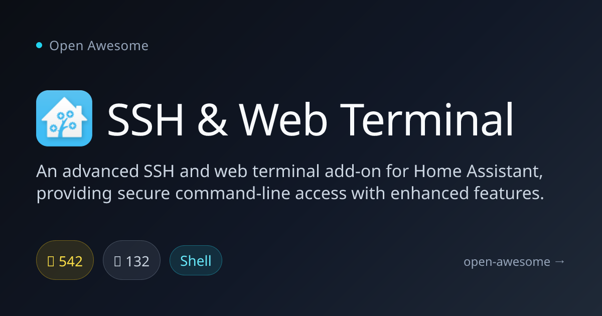 SSH & Web Terminal — Home Assistant Terminal Add-On | Open Awesome