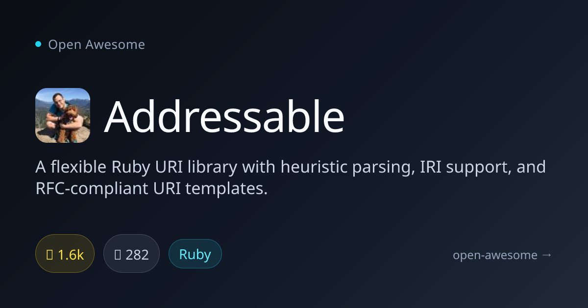 Addressable — Flexible Ruby URI Library | Open Awesome