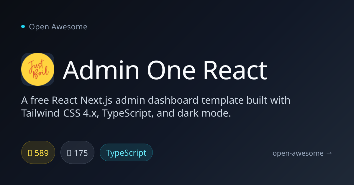 Admin One React — Free React Next.js Admin Dashboard | Open Awesome