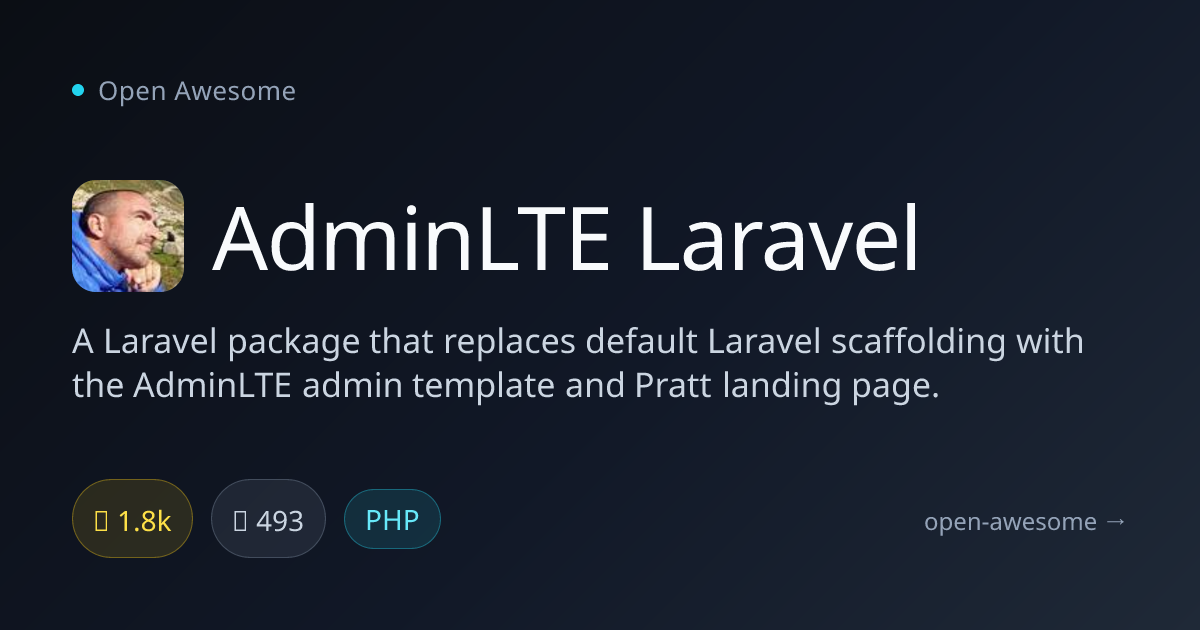 AdminLTE Laravel — AdminLTE Template for Laravel | Open Awesome