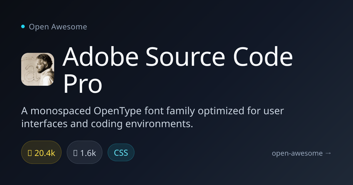 Adobe Source Code Pro — Monospaced Font for Coding | Open Awesome