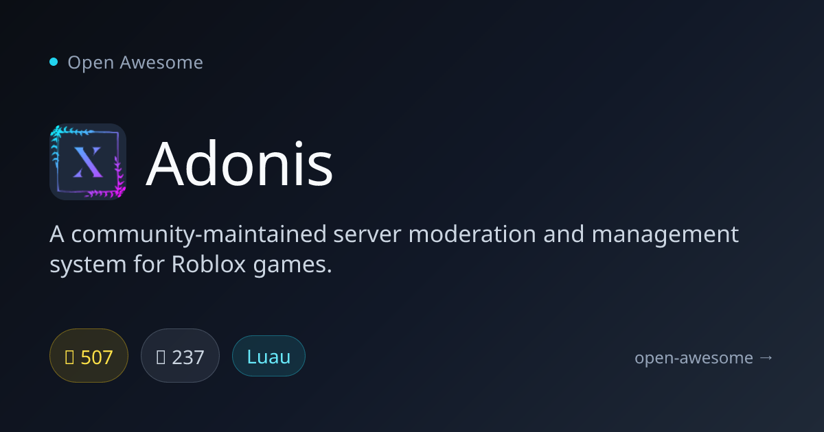 Adonis — Roblox Server Moderation System | Open Awesome