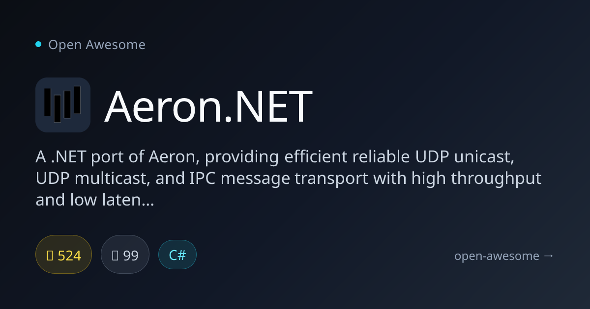 Aeron.NET — Efficient UDP & IPC Transport | Open Awesome
