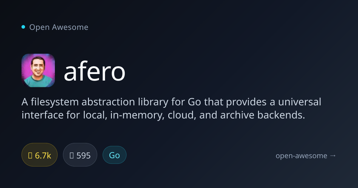 afero — Go Filesystem Abstraction Library | Open Awesome