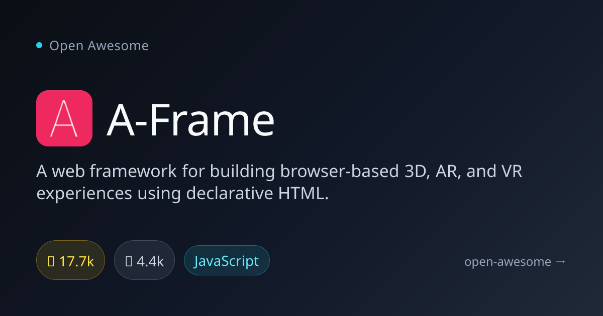 A-Frame — Web 3D & VR Framework | Open Awesome