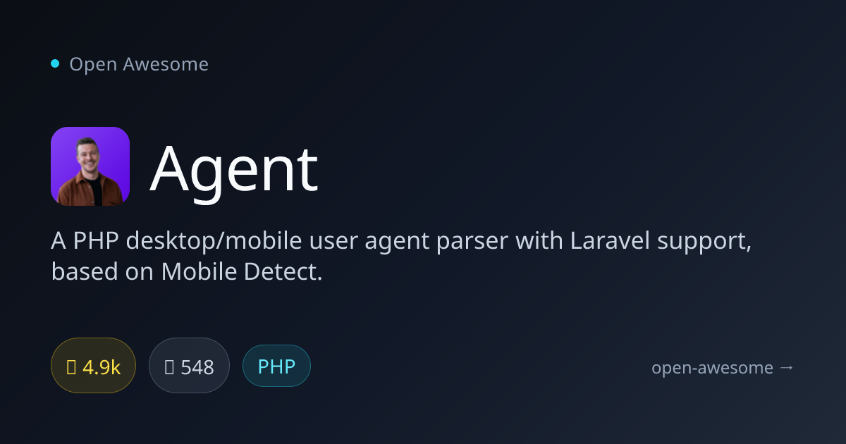 Agent — PHP User Agent Parser | Open Awesome