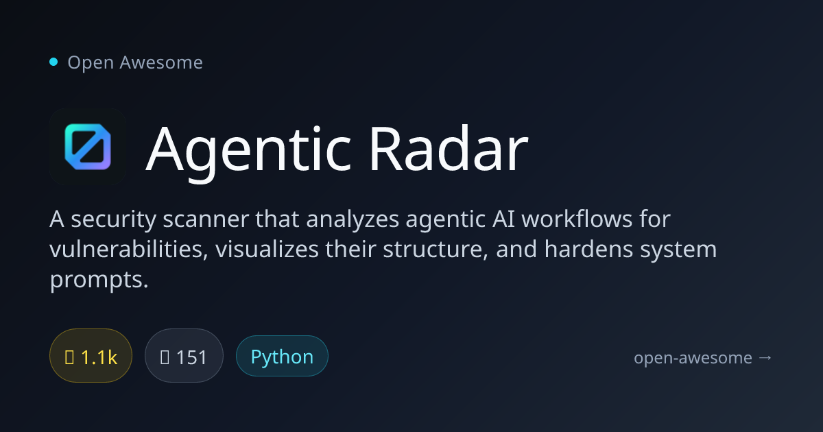 Agentic Radar — AI Workflow Security Scanner | Open Awesome
