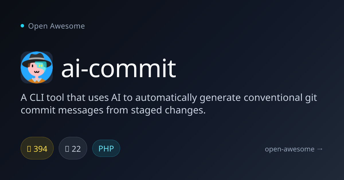 ai-commit — AI-Powered Git Commit Generator | Open Awesome