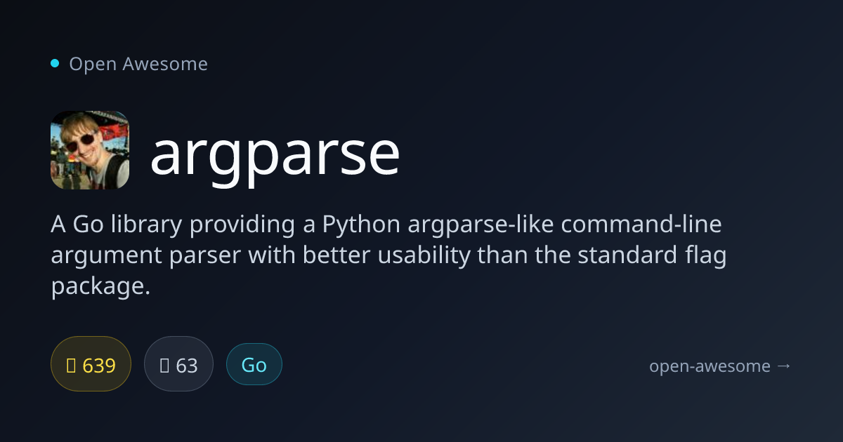 argparse — Go Command-Line Argument Parser | Open Awesome