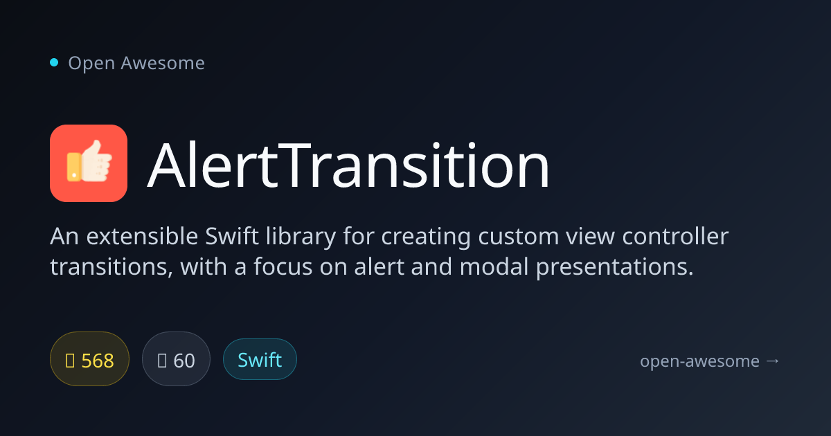 AlertTransition — Custom View Controller Transitions | Open Awesome