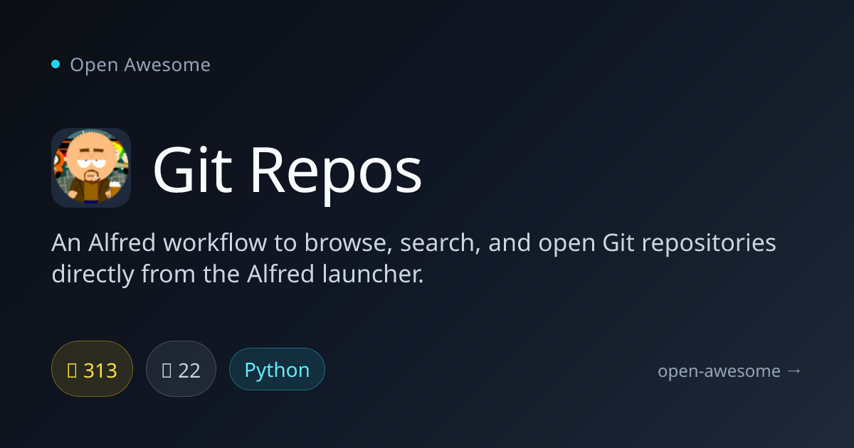 Git Repos — Alfred Git Repository Workflow | Open Awesome