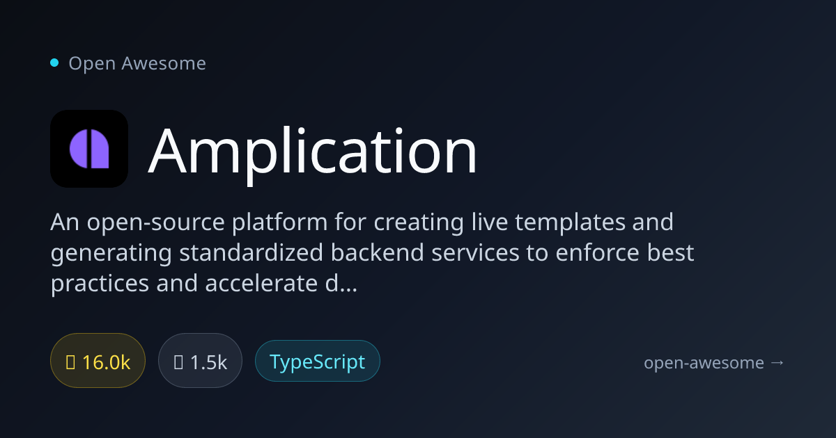 Amplication — Live Template Backend Generator | Open Awesome