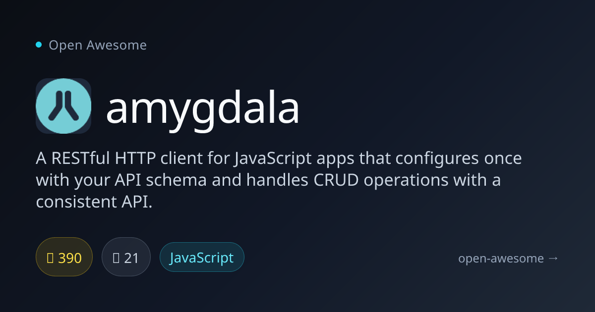 amygdala — RESTful HTTP Client for JavaScript | Open Awesome