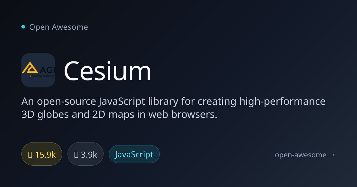 Cesium — 3D Globe & 2D Map Library | Open Awesome