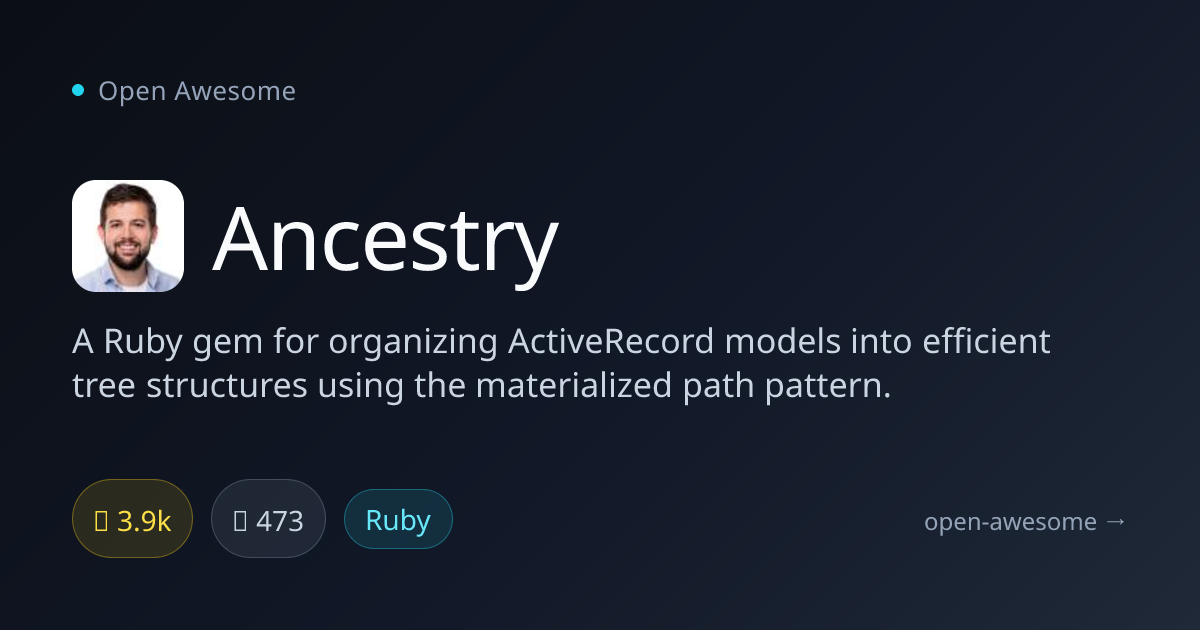 Ancestry — ActiveRecord Tree Structure Gem | Open Awesome