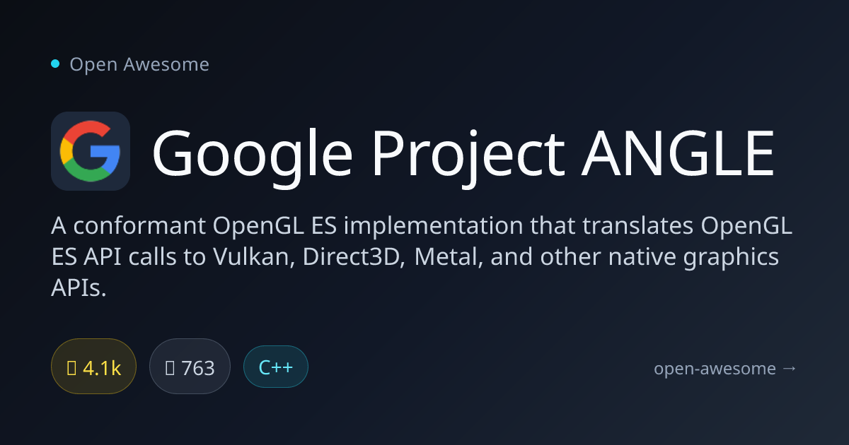Google Project ANGLE — OpenGL ES to Vulkan Translator | Open Awesome