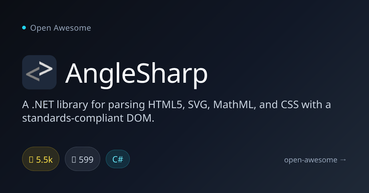 AngleSharp — .NET HTML5 & CSS Parser | Open Awesome