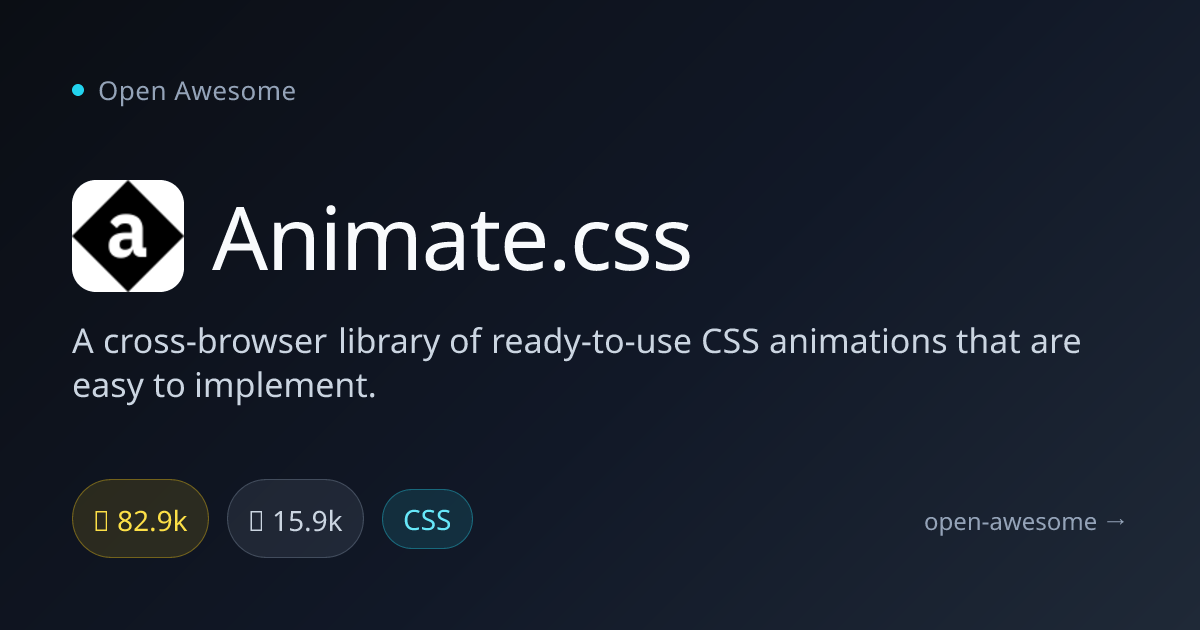 Animate.css — Cross-Browser CSS Animations | Open Awesome