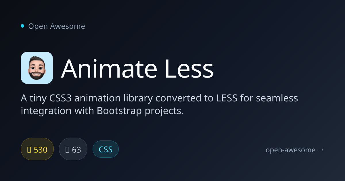 Animate Less — CSS3 Animation Library for Bootstrap | Open Awesome