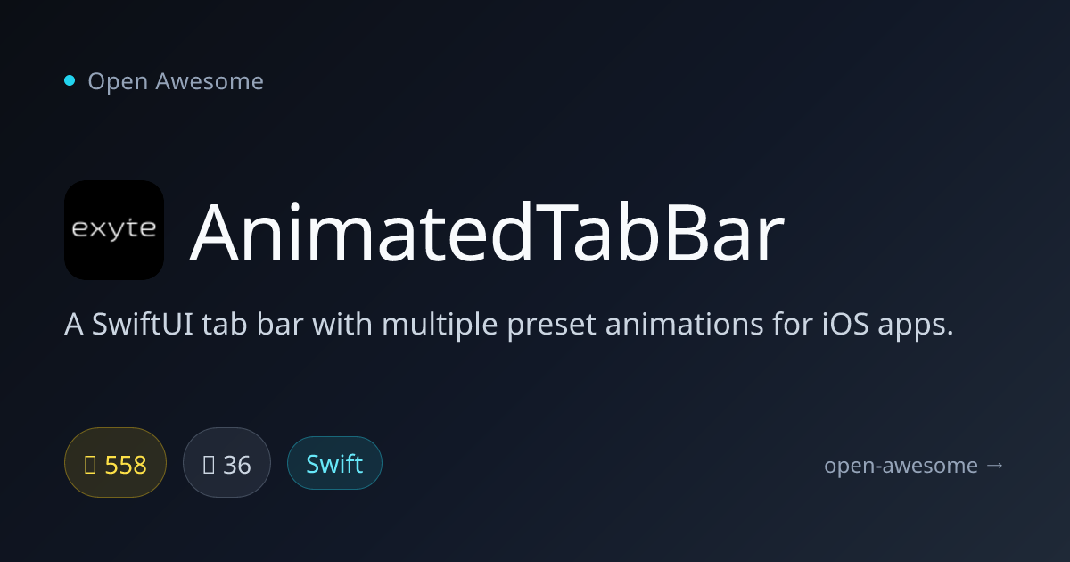 AnimatedTabBar — Animated SwiftUI Tab Bar | Open Awesome