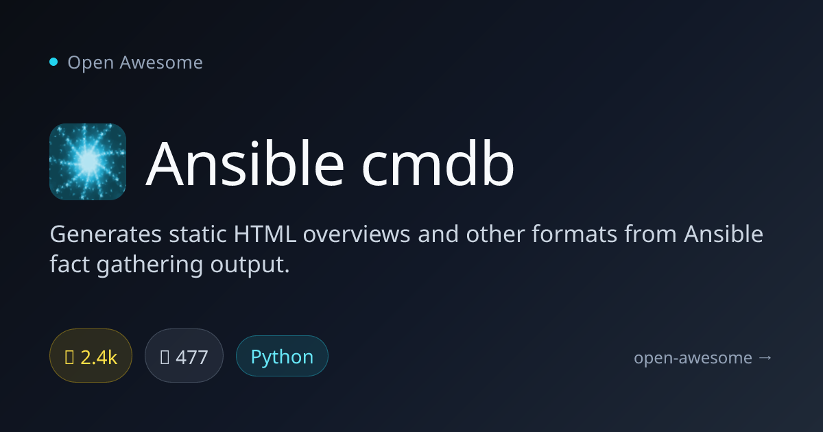 Ansible cmdb — Ansible Fact HTML Generator | Open Awesome