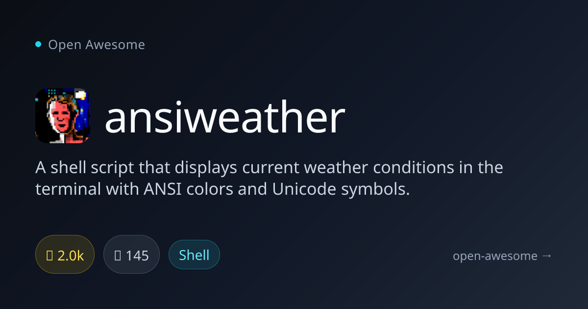 ansiweather — Terminal Weather Display Script | Open Awesome