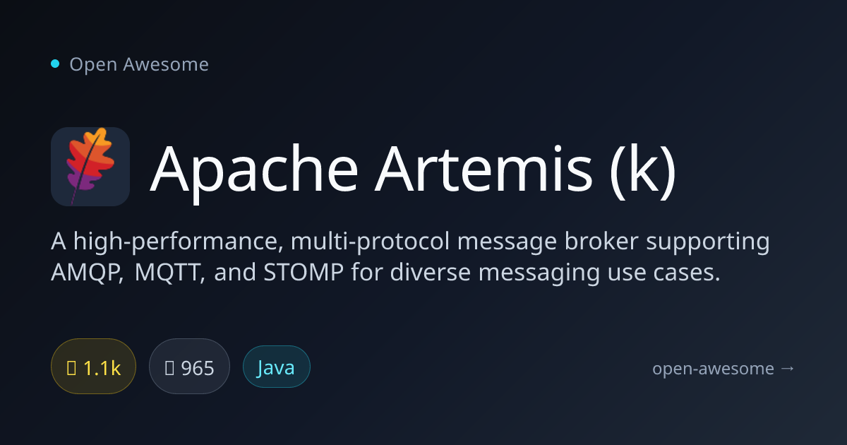 Apache Artemis (k) — Multi-Protocol Message Broker | Open Awesome