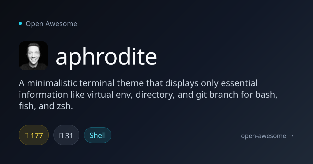 aphrodite — Minimalist Terminal Theme | Open Awesome
