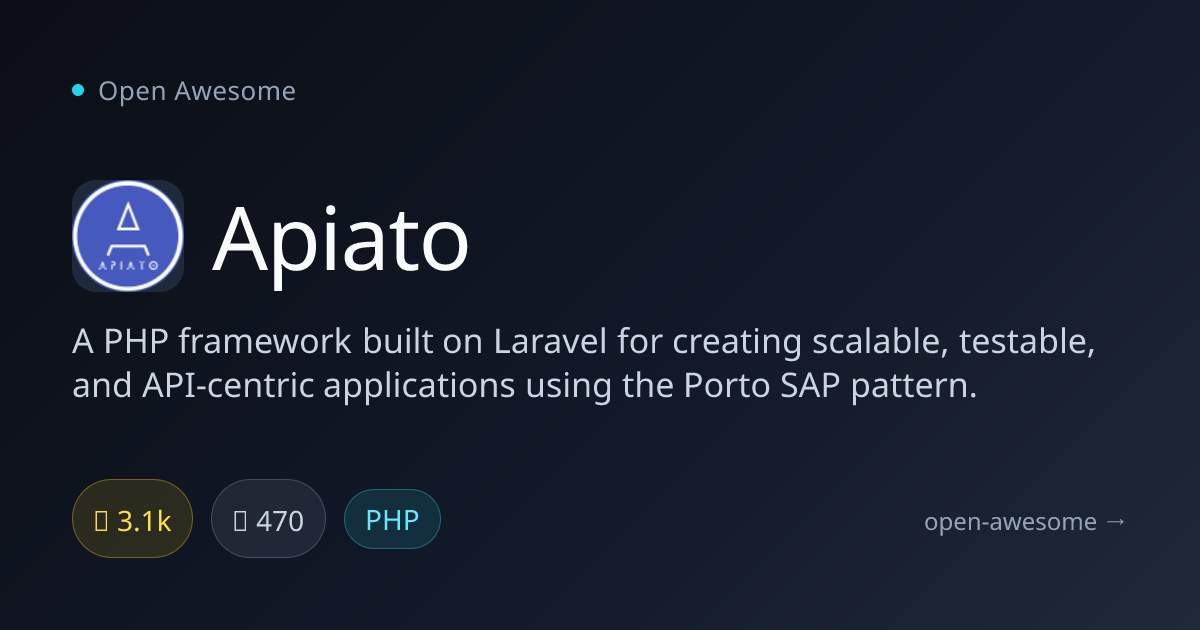 Apiato — PHP API Framework on Laravel | Open Awesome