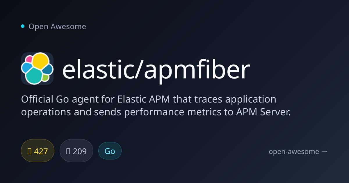 elastic/apmfiber — Go Agent for Elastic APM | Open Awesome