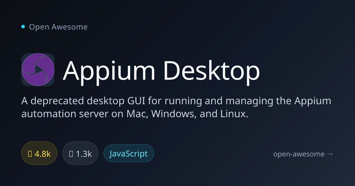 Appium Desktop — Deprecated Appium GUI Manager | Open Awesome