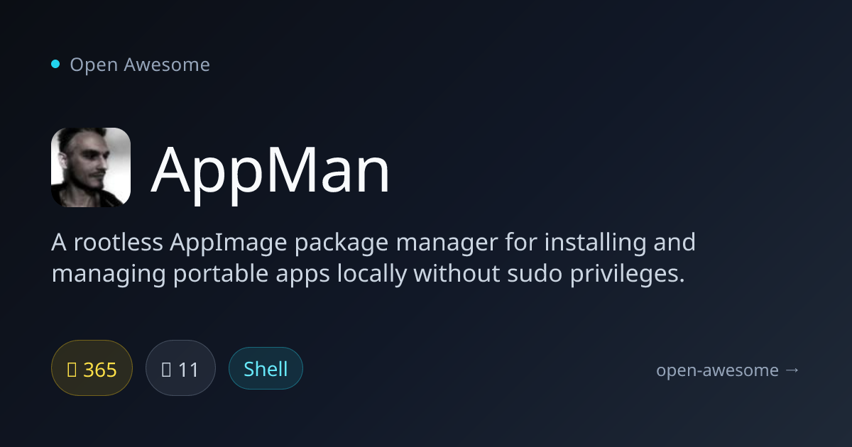 AppMan — Rootless AppImage Package Manager | Open Awesome