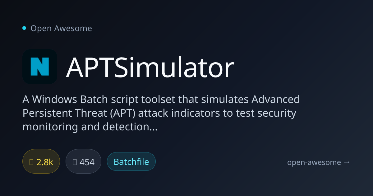 APTSimulator — APT Attack Simulation Toolset | Open Awesome