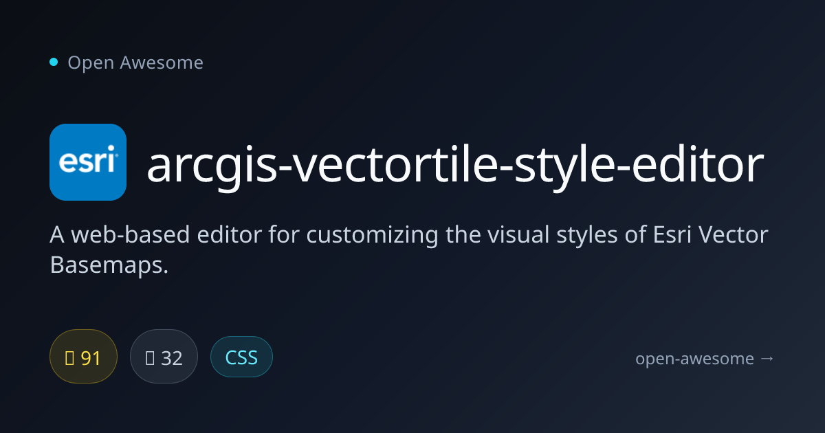 arcgis-vectortile-style-editor — Esri Vector Basemap Style Editor ...