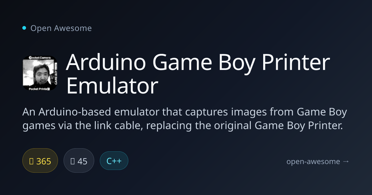 Arduino Game Boy Printer Emulator — Game Boy Printer Emulator | Open ...