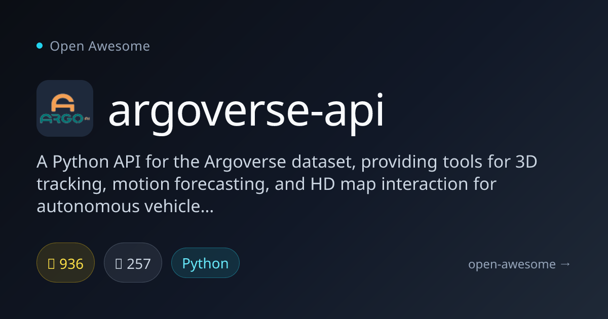 argoverse-api — Python API for Argoverse Dataset | Open Awesome