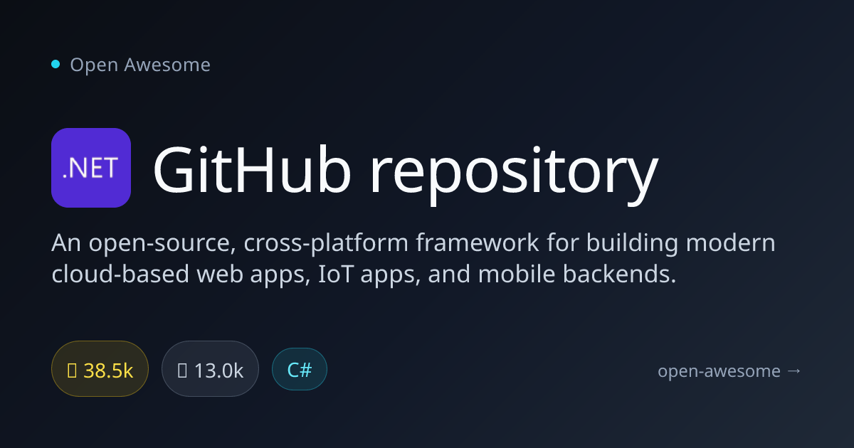 GitHub repository — Cross-Platform Web & IoT Framework | Open Awesome