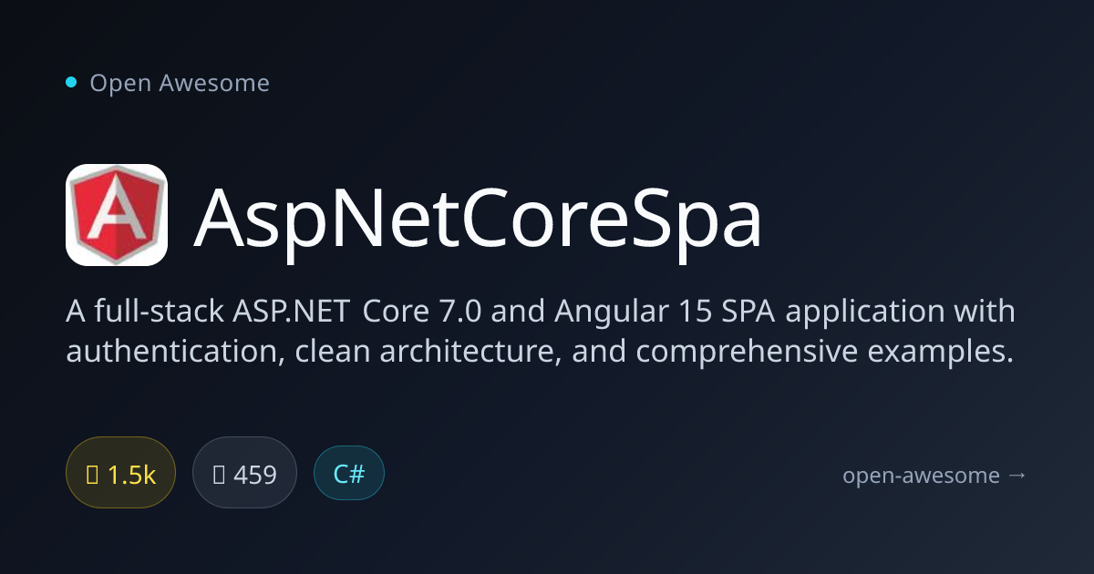 AspNetCoreSpa — ASP.NET Core & Angular SPA | Open Awesome