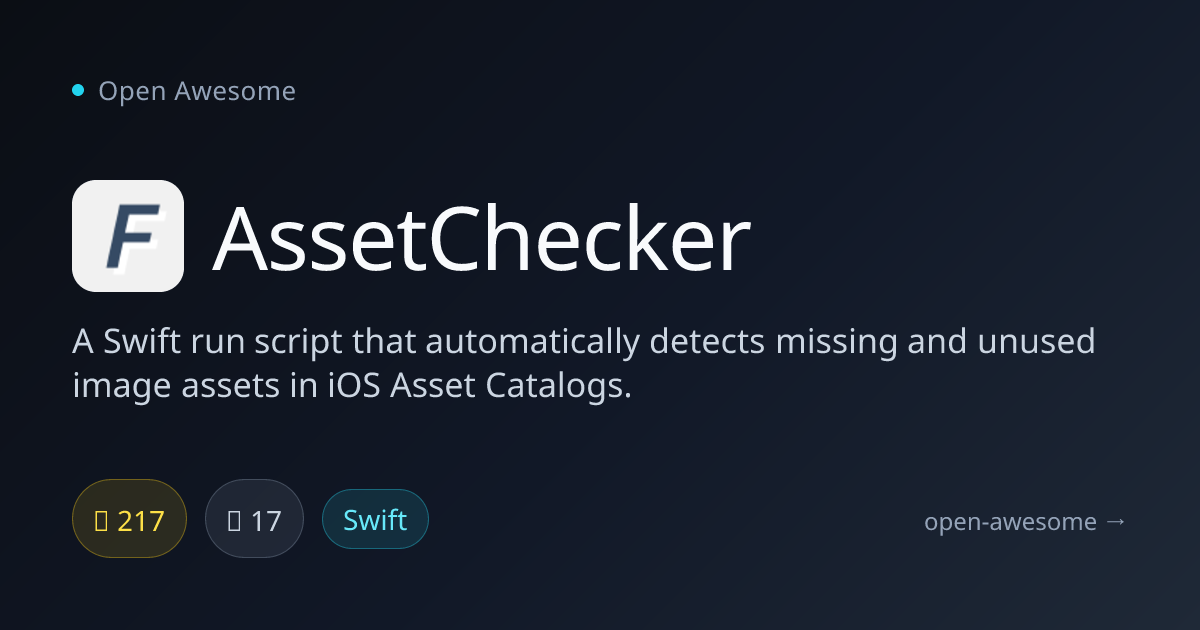 AssetChecker — iOS Asset Catalog Checker | Open Awesome