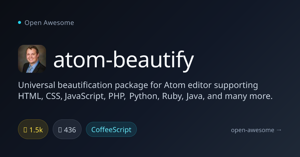 atom-beautify — Atom Code Beautifier | Open Awesome
